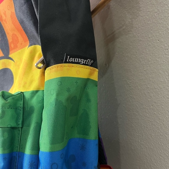 Disney Parks Loungefly Mickey Mouse W/ Ears Rainbow Pride Backpack - Picture 4 of 12